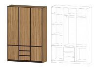 Шкаф Бостон 3-х створчатый (Дуб вотан)