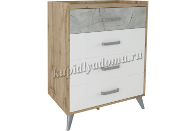 Комод Микс-0.8 (Дуб табачный/Белый)
