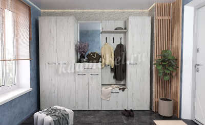 Шкаф двустворчатый с ящиком Италия (Крафт белый)