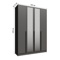 Шкаф Мадрид Графит 1,6 зеркало