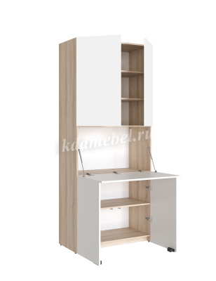 Секретер-рабочий стол с надстройкой (Дуб сонома светлый/Белый)