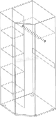 Шкаф угловой Лео-2 (Айрон рок/Софт айс)