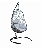 Кресло подвесное LESET АЖУР (Чёрный каркас/Светло-серая подушка)