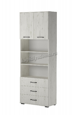 Шкаф комбинированный Италия с 3 ящиками (Крафт белый)