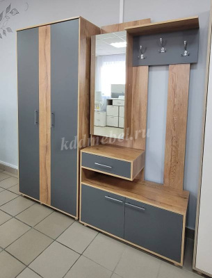 Шкаф угловой Граф (Дуб золотистый/Темно серый лофт)