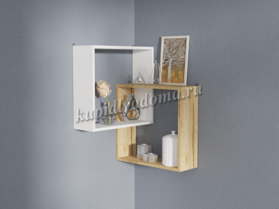 Полка книжная навесная №7 (Белый/Дуб бунратти)