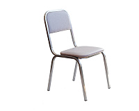 Стул См-03 к/з (Серый/Алюмииний хром)