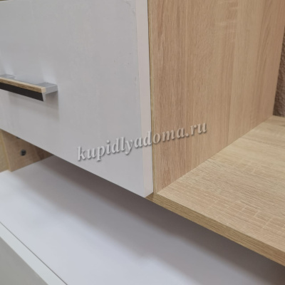 Гостиная Элиза модуль (Дуб сонома/Белый глянец)