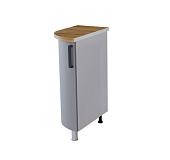 Шкаф нижний радиусный закрытый левый ЗУРРЛ кухня Кампео без столешницы (Белый/Пудра) 