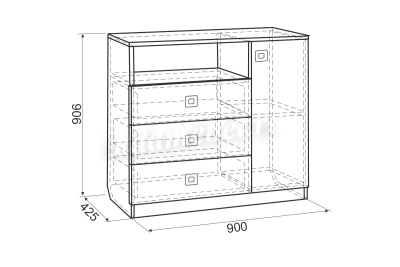 Комод Форсаж (Дуб сонома/Белый)