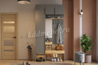 Прихожая К4 Баско (Графит/Дуб крафт золотой)