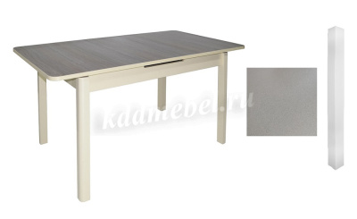 Стол обеденный раздвижной Лидер 1200*800 7055PS (Белый иней)