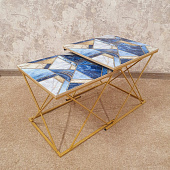 Стол журнальный Вита-59 с фотопечатью (Дуб сонома светлый/2719/Золото)