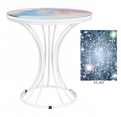 Стол журнальный Вита-66Б с фотопечатью (Белый/1377/Белый)