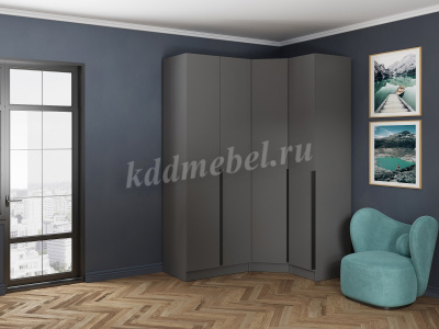 Шкаф угловой Мадрид угол скос (Графит серый)