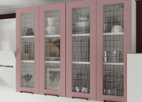 Тэкс Кухня Капмео Пудра прямая модули 920 приблиеженный ракурс на стеклостворку