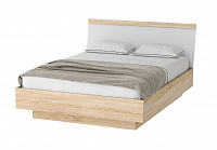 Кровать Соната КРС-1600 1.6 с подъемным механизмом (Дуб сонома/Белый глянец)