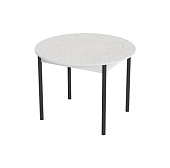 Стол обеденный Цент-1 прямой (Мрамор марквина белый/Черный) 