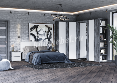 Шкаф угловой Лео-2 (Айрон рок/Софт айс)