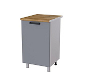 Шкаф нижний с единым фасадом 6Р кухня Кампео без столешницы (Белый/Пудра)