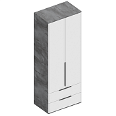 Шкаф 2-ств Лео-2 с ящиками (Айрон рок/Софт айс)