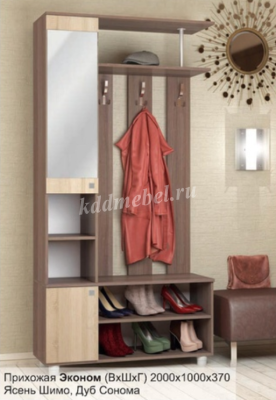 Прихожая Эконом (Ясень шимо темный/Дуб сонома)
