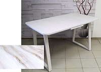 Стол обеденный раздвижной Маэстро (Мрамор 691/Опоры белые)
