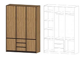 Шкаф Бостон 3-х створчатый (Дуб вотан)