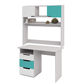 Стол письменный с надстройкой Миа (Дуб анкор/Матовый металлик)