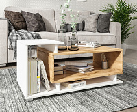 Стол журнальный Нарус №4 (Белый/Дуб Вотан) 