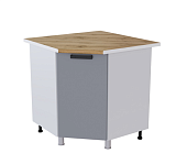 Шкаф нижний угловой УР кухня Кампео без столешницы (Белый/Пудра) 