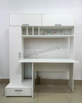 Стол письменный с надстройкой Крафт (Белый)