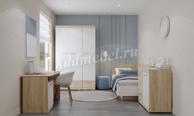 Шкаф Соната ШС-450 (Дуб сонома/Белый глянец)