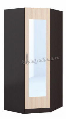Шкаф угловой Эрика с зеркалом (Венге/Дуб молочный)