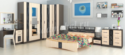 Шкаф угловой Эрика с зеркалом (Венге/Дуб молочный)