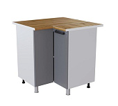 Шкаф нижний угловой рабочий стол УРП кухня Кампео без столешницы (Белый/Пудра)