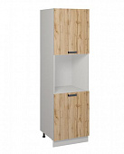 Пенал для встраиваемой бытовой техники 600 Кухня Лофт (Фон серый/Дуб Вотан)