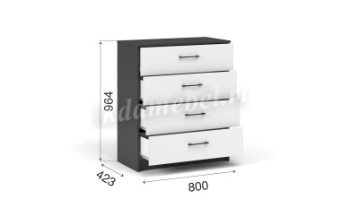 Комод Чикаго 4 ящ (Антрацит/Белый)