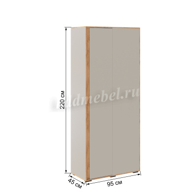 Шкаф угловой приставной Асцелла (Кашемир/Дуб крафт золотой)