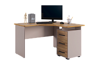 Стол компьютерный угловой Лайт-2 (Кашемир/Дуб крафт золотой)