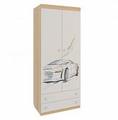 Шкаф 2-створчатый Форсаж (Дуб сонома/Белый)