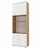 Шкаф комбинированный Италия с 3 ящиками (Дуб сонома/Белый глянец)