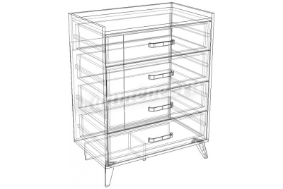 Комод Микс-0.8 (Дуб табачный/Белый)