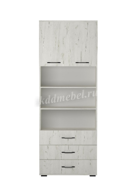 Шкаф комбинированный Италия с 3 ящиками (Крафт белый)