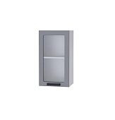 Шкаф верхний со стеклом 4ВС кухня Кампео (Белый/Пудра)