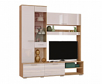Гостиная Флай Центральная секция (Дуб сонома/Белый глянец)