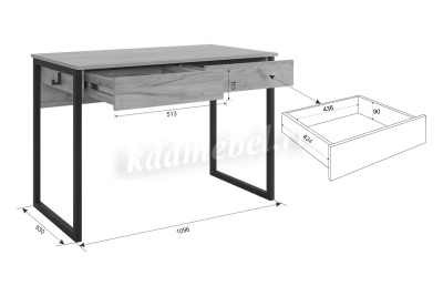 Стол Юниор (Графит/Черный муар)