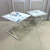 Стол журнальный Вита-59 с фотопечатью (Белый/2708/Белый)