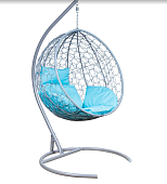 Кресло подвесное LESET ЛУНА (Серый каркас/Бирюза яркая подушка)