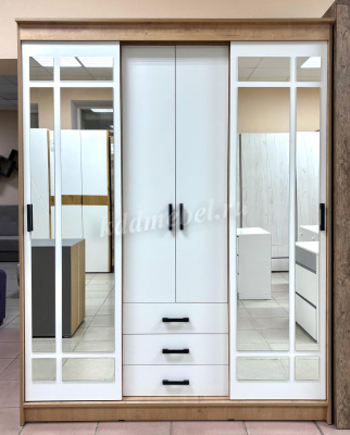 Шкаф-купе Лорд (Дуб вотан/Белый гладкий)